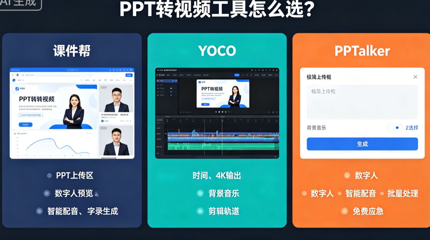 PPT转视频工具横评：课件帮、YOCO、PPTalker谁最能打？