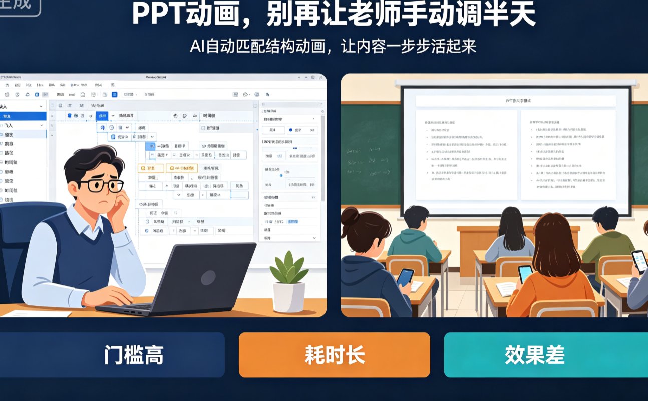 教师不会做PPT动画？课件帮AI自动生成结构动画，告别枯燥课堂