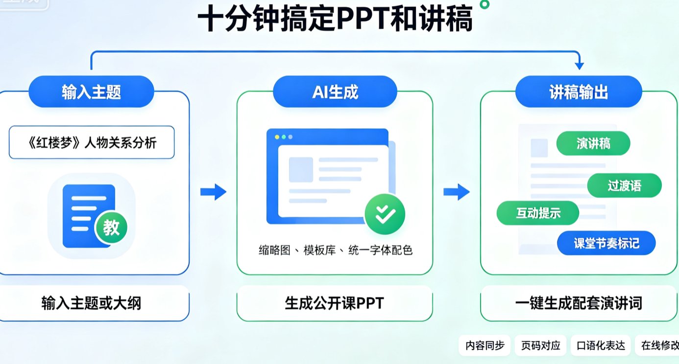 教师做公开课课件如何脱颖而出？课件帮AI演讲词+PPT双管齐下
