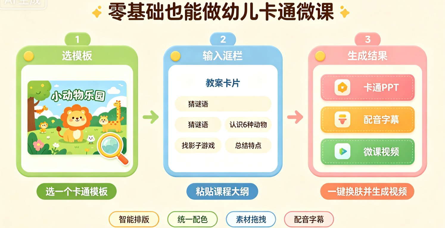 课件帮模板库页面,显示卡通风格模板,例如“小动物乐园”“童话森林”“认识颜色”等