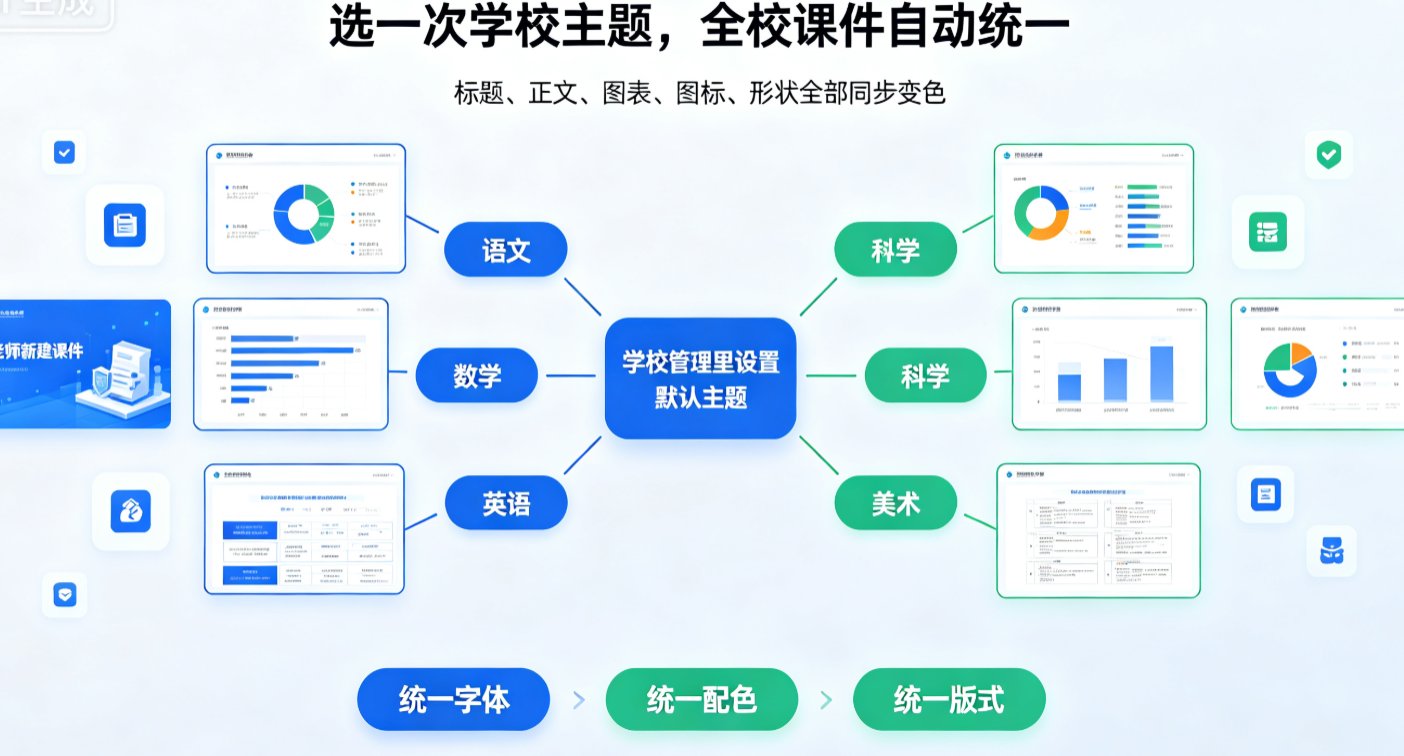 课件帮自定义主题色设置界面,显示输入学校主色后自动生成配色方案