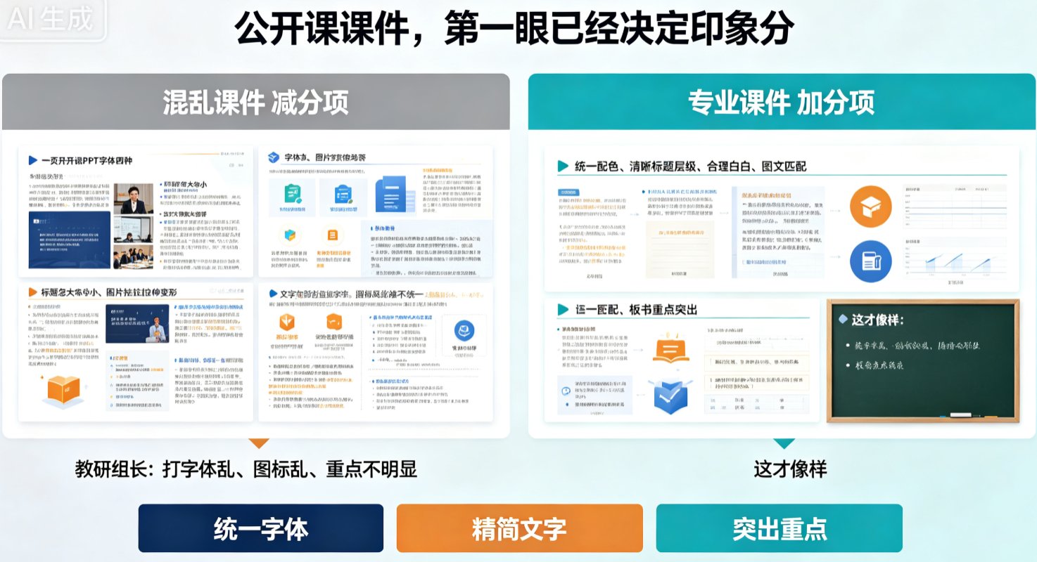 公开课课件如何让评委眼前一亮？课件帮AI高端模板+智能排版一步到位