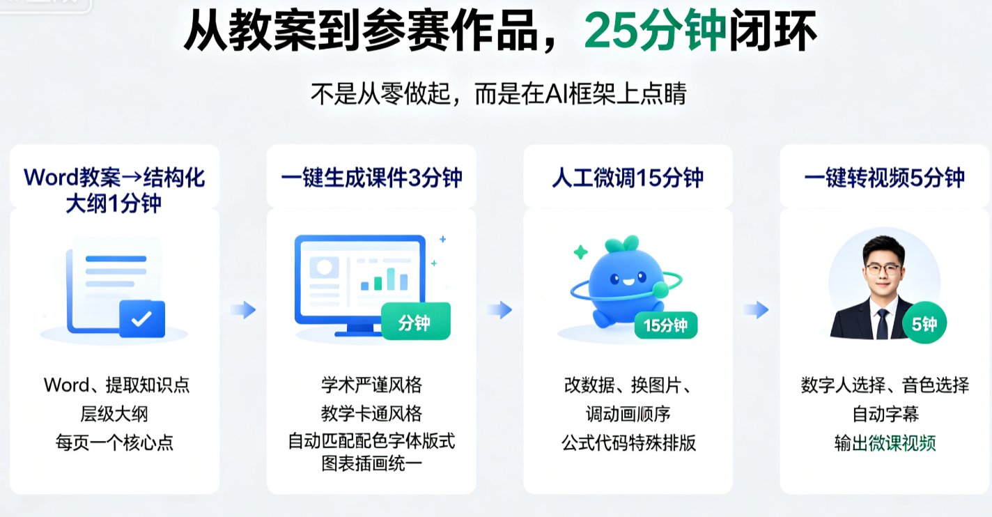 从教案到课件到视频：课件帮AI全流程助力教师参加教学大赛