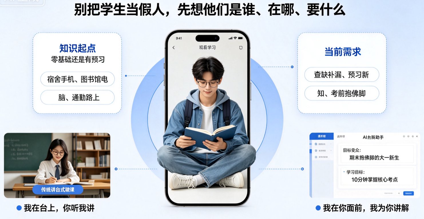 课件帮AI大纲助手界面,显示输入受众信息后生成的大纲和思维导图