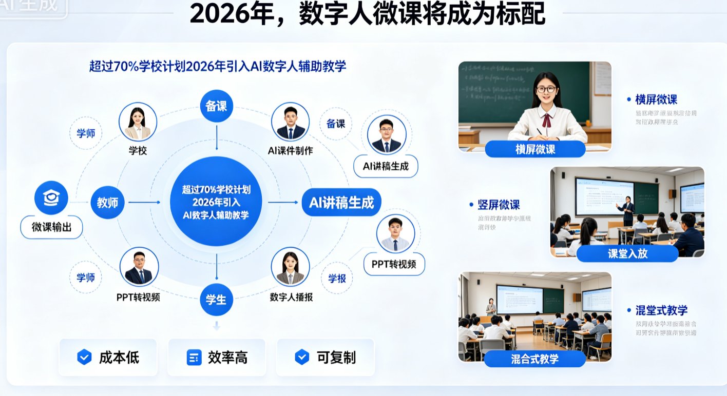 教师缺乏出镜经验微课效果差？课件帮数字人播报替代真人出镜，3步搞定专业微课