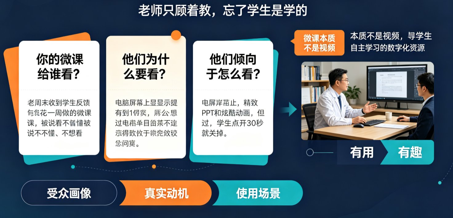 微课制作前先问三个问题：给谁看、为啥看、怎么看？课件帮教你避坑