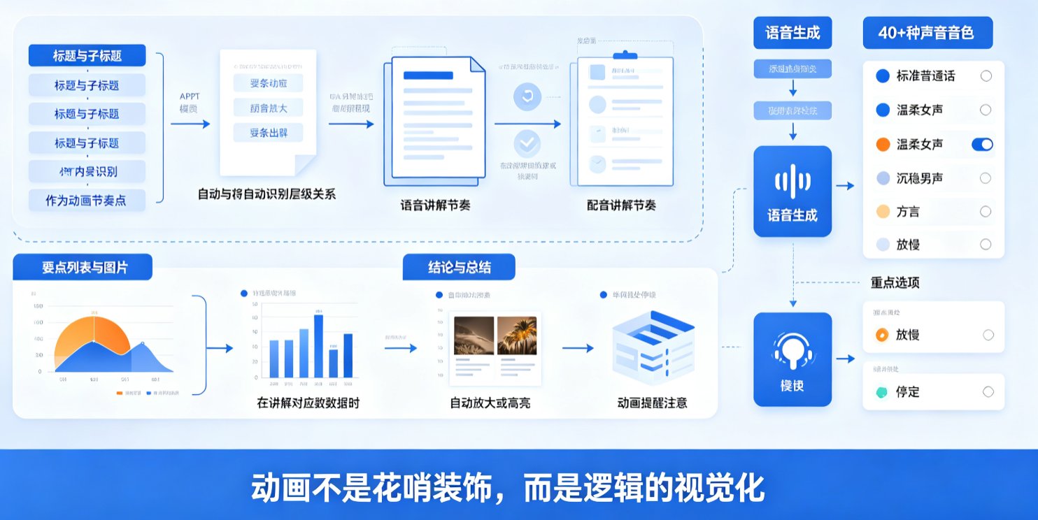 告别手动录制：课件帮AI一键生成PPT动画+语音讲解，微课制作效率翻倍