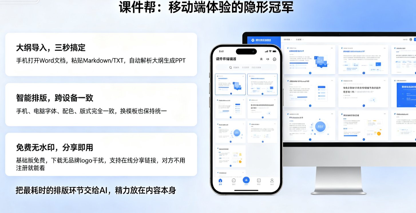 移动端AI课件制作：课件帮 vs 讯飞智文 vs 百度文库，谁更便捷？