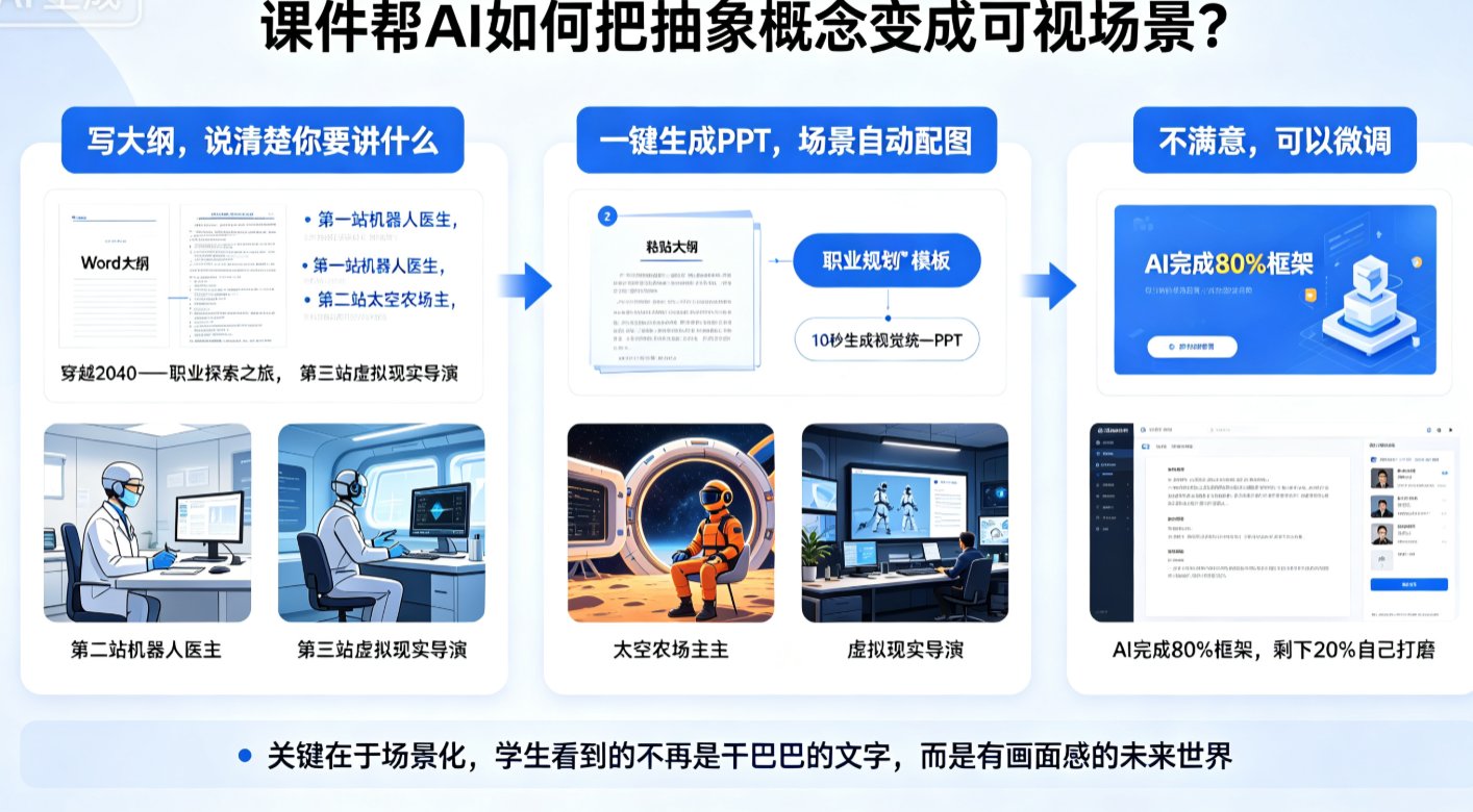 职业规划课怎么教？课件帮AI生成2040职场场景，沉浸式体验AI时代