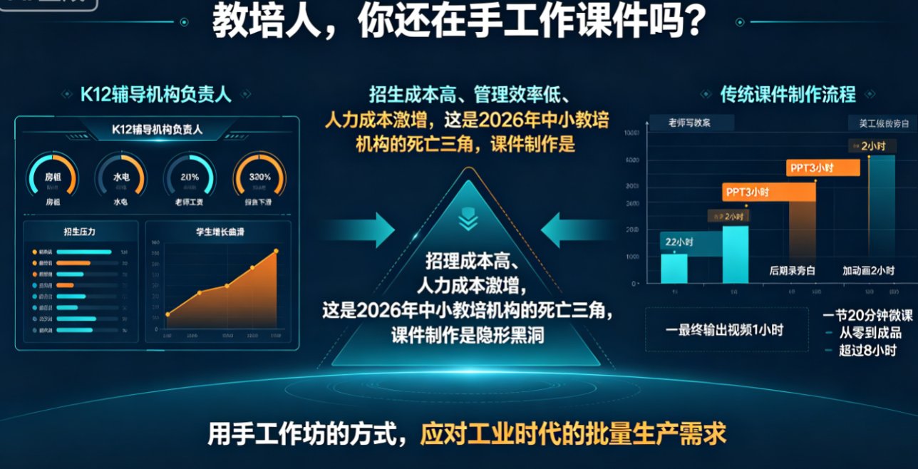 传统课件制作流程的甘特图，显示从教案到视频的8小时耗时