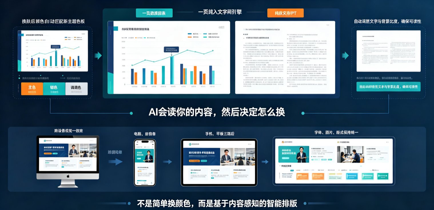 课件帮AI生成PPT后如何快速换肤？一键套用商务/教学风格指南
