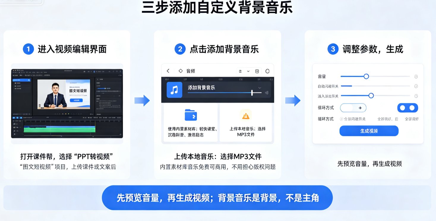 课件帮视频模板支持自定义背景音乐吗？手把手教你三步添加