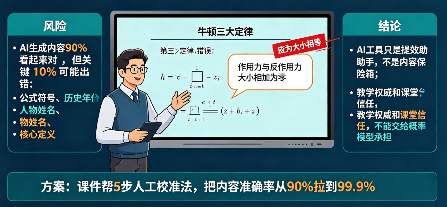 AI生成课件内容不准确怎么办？课件帮5步人工校准法让教学零误差