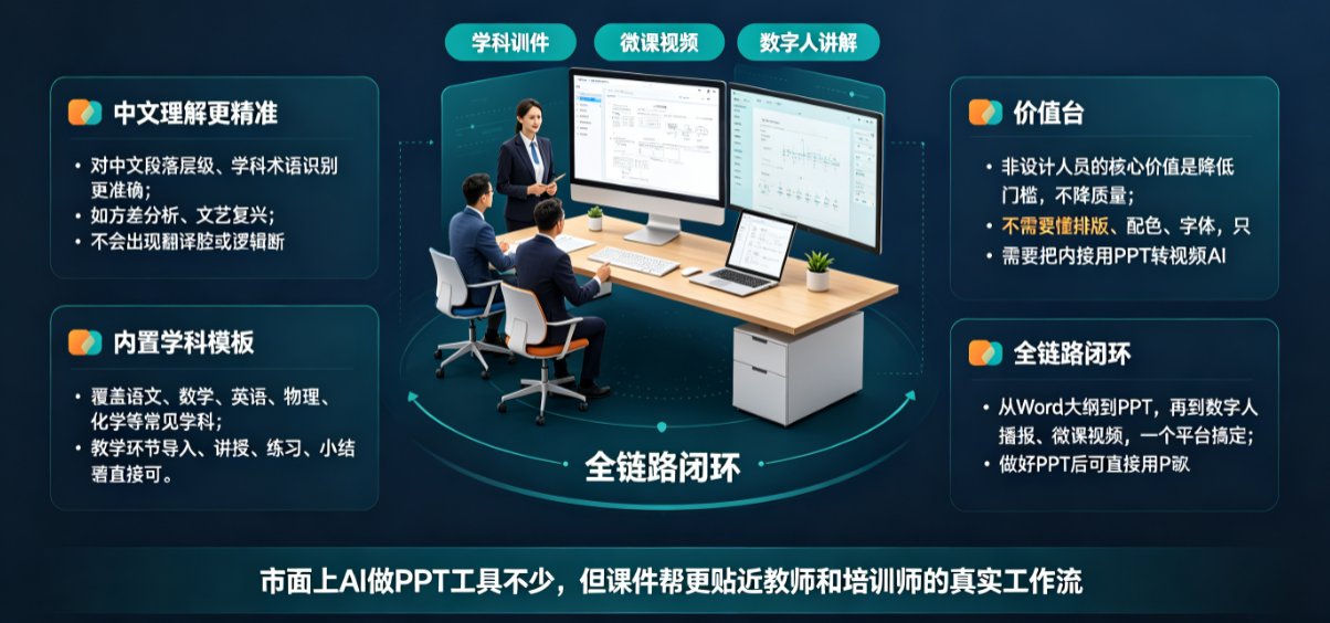 企业存量PPT利用率低？课件帮AI一键转视频，激活培训资源库