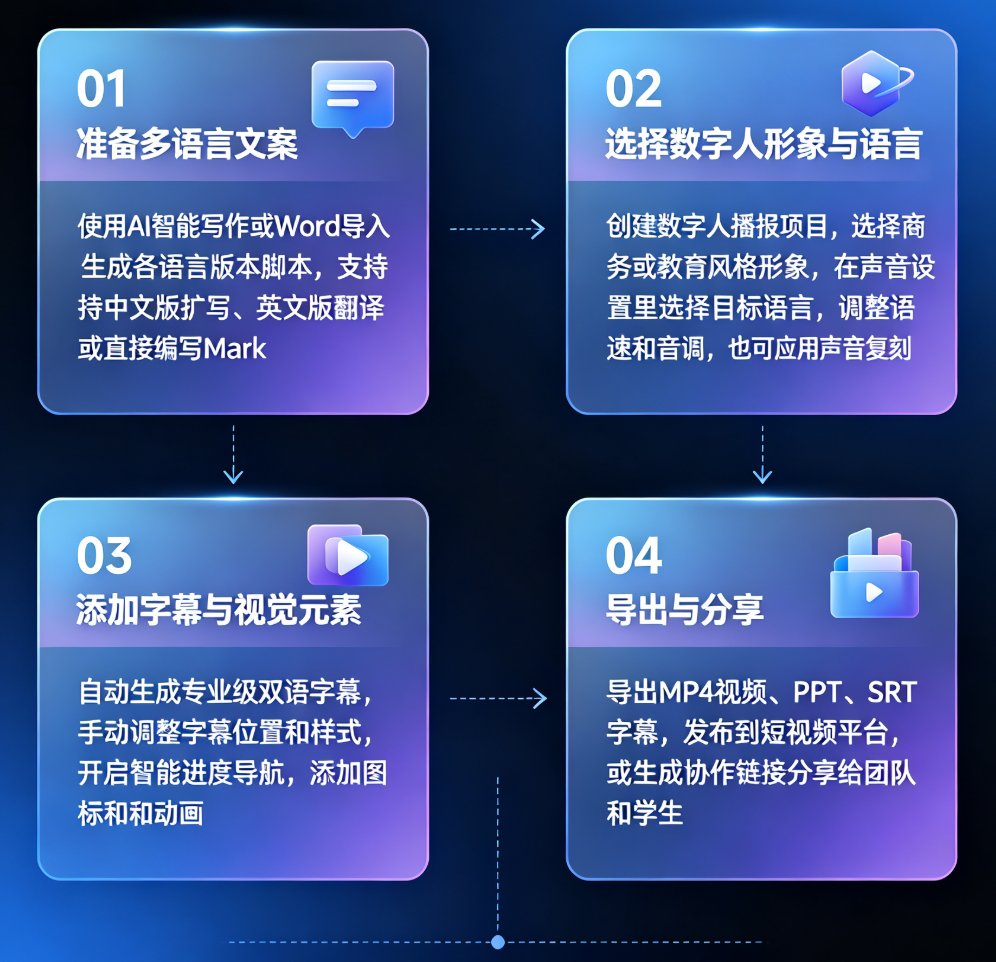数字人播报支持哪些语言与方言？课件帮多语言数字人微课制作教程