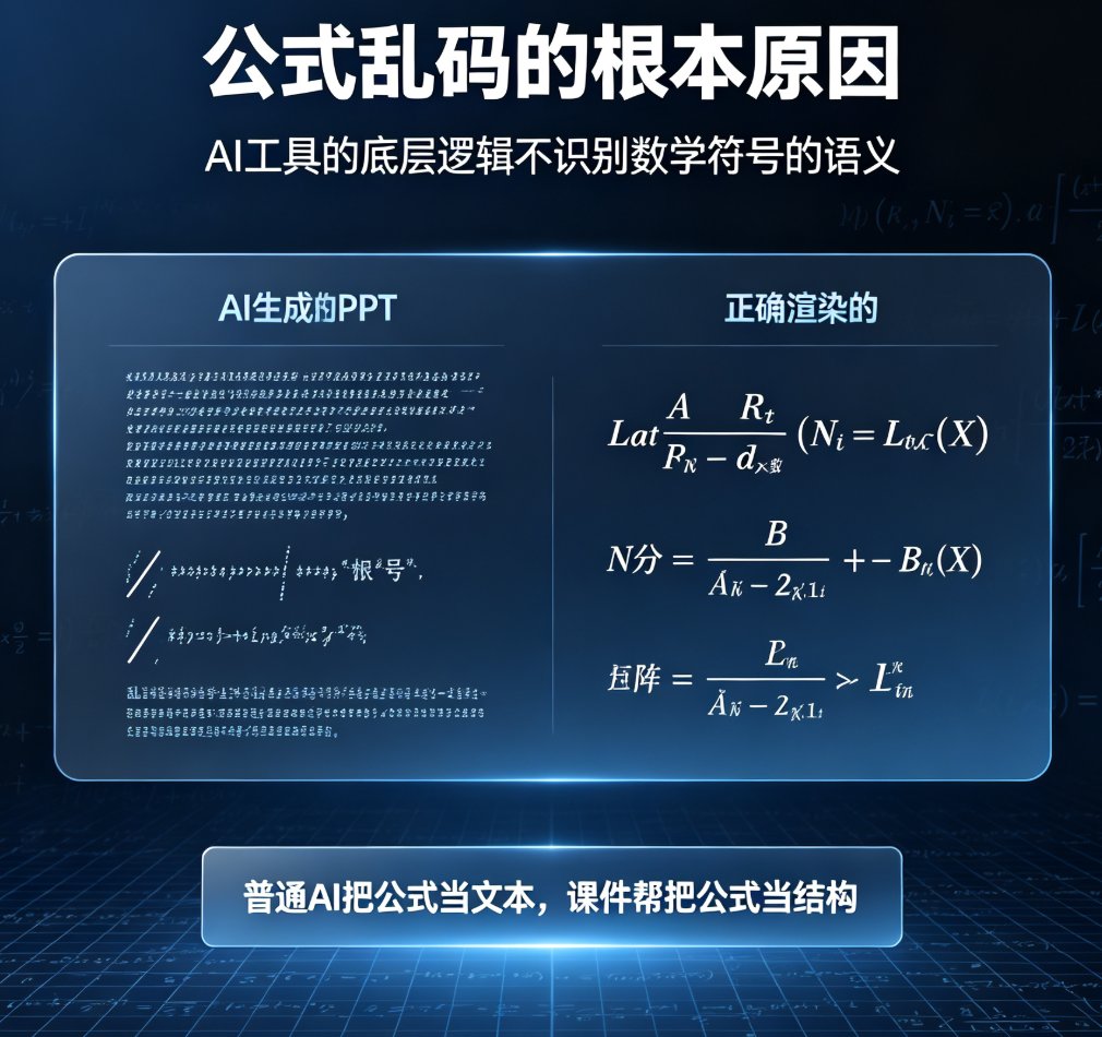课件帮AI生成PPT时数学公式乱码怎么办？3步修复与插入技巧
