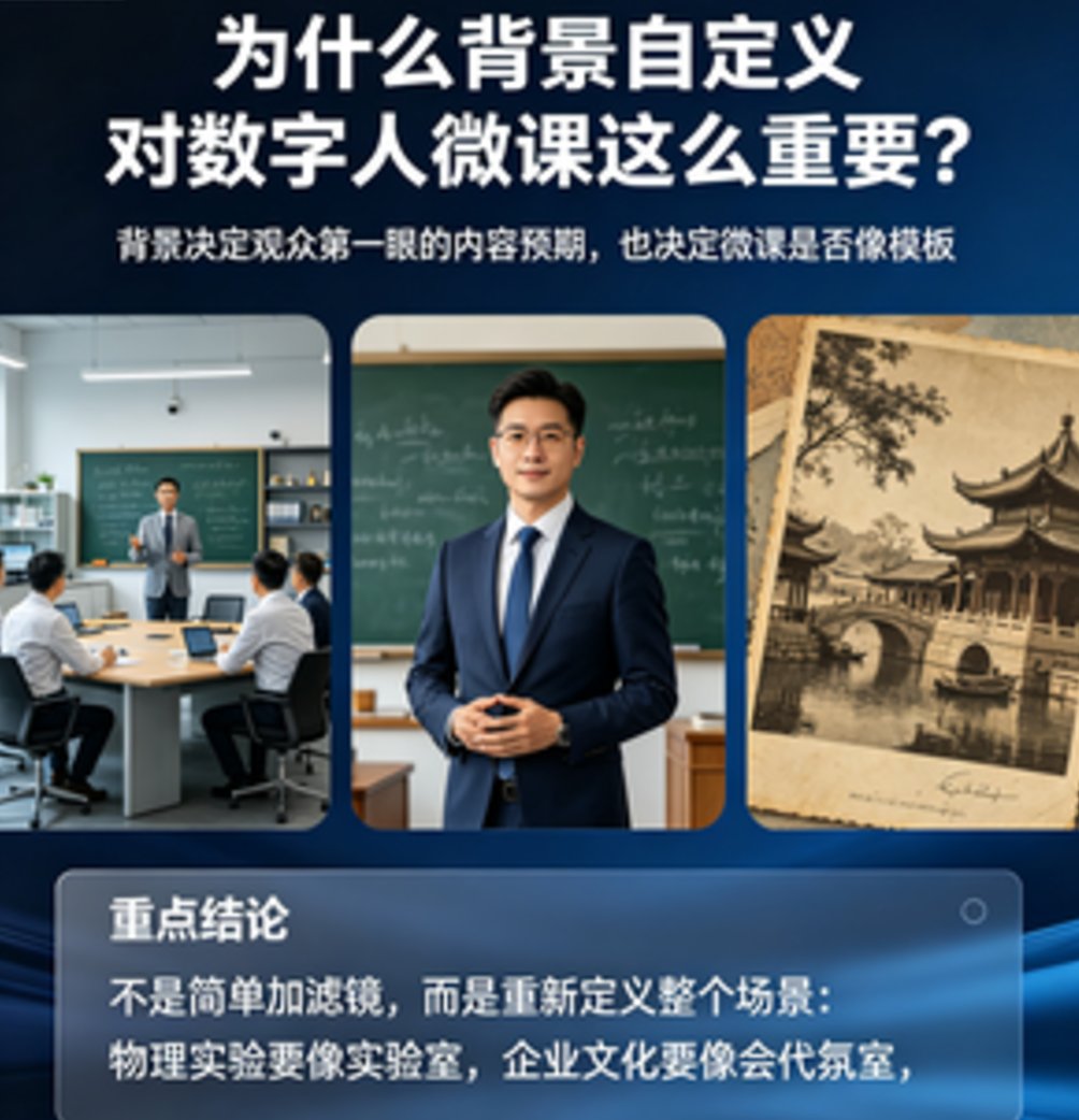 课件帮数字人播报背景能自定义吗？上传图片和视频作为背景教程