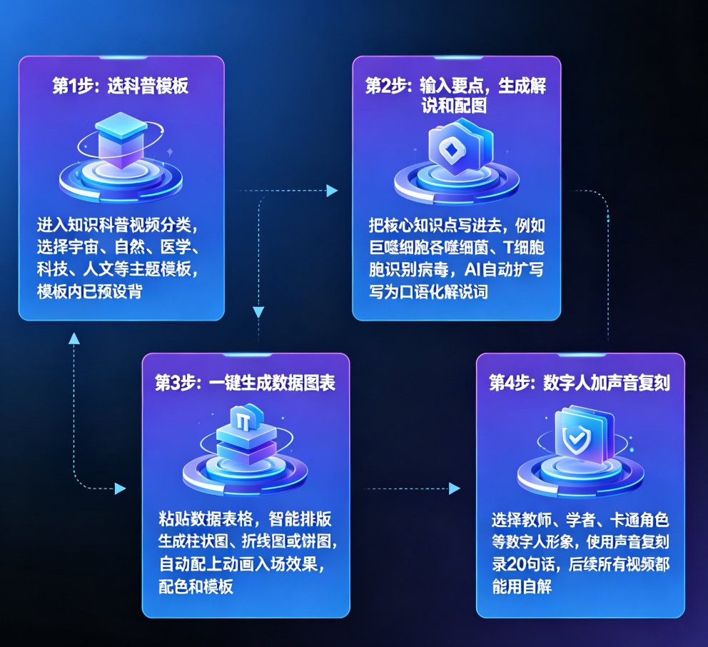 科普视频制作太复杂？课件帮模板+动画，10分钟产出专业级知识视频