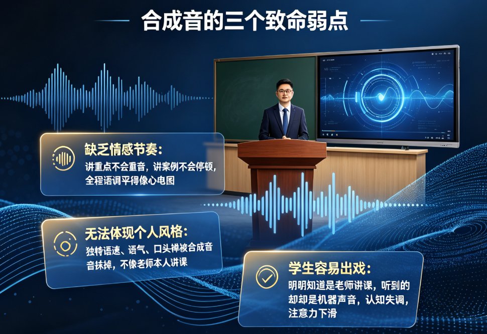 课件帮声音复刻功能的操作界面,展示录制语音样本、训练进度、绑定数字人的三步流程