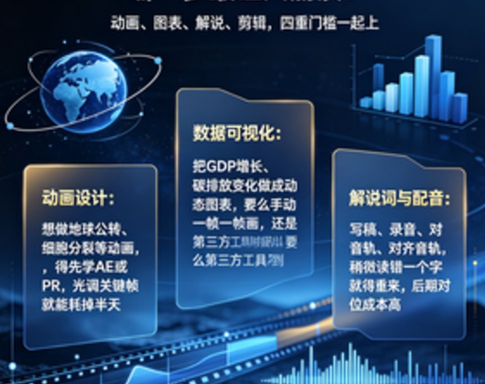 知识科普视频怎么做？课件帮动画模板+数据可视化3步搞定专业科普