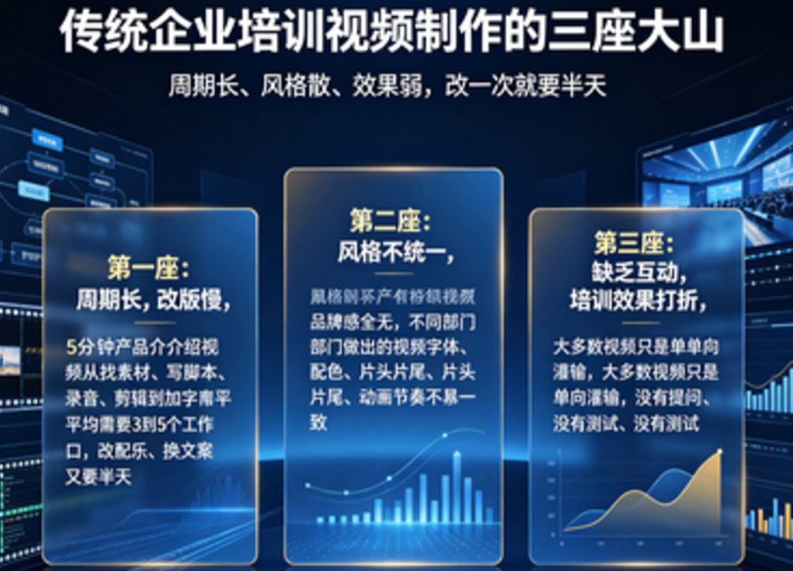 企业培训视频制作效率低？课件帮AI模板+互动元素，标准化出品又快又好