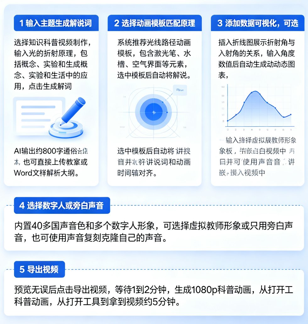 课件帮知识科普视频模板选择界面，展示“光的折射”模板，左边有“光线路径动画”选项