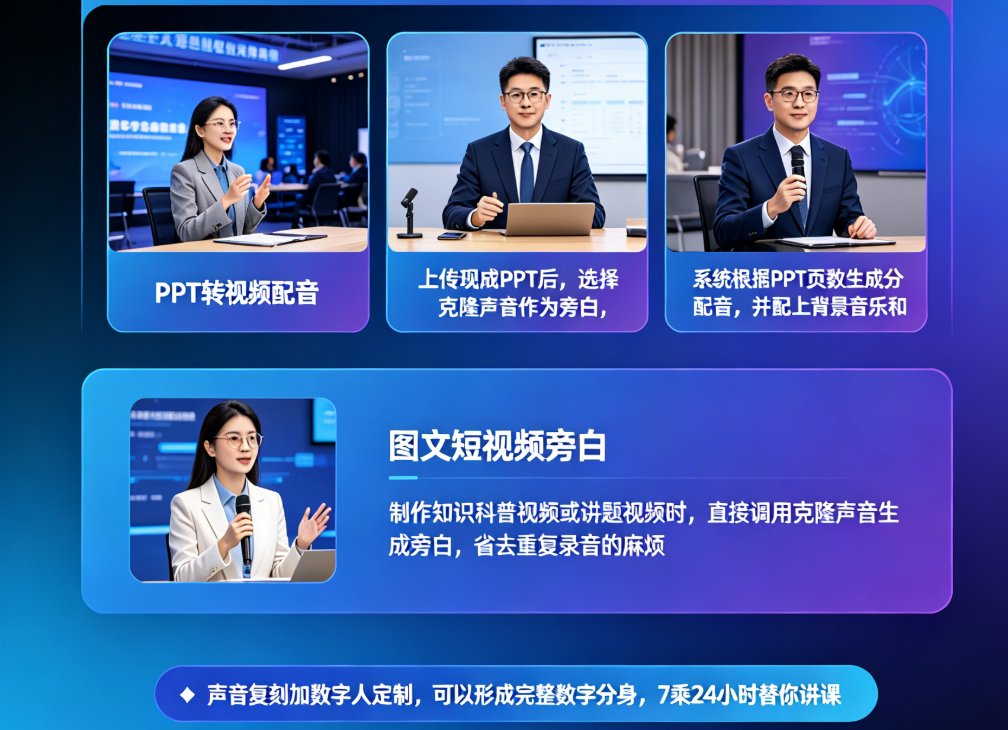 课件帮声音复刻5步流程示意图