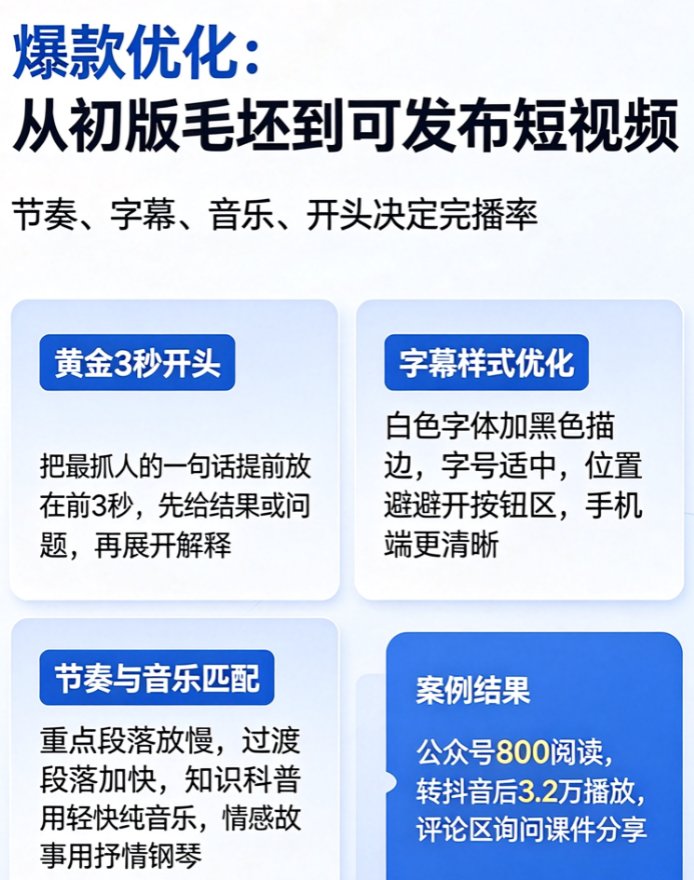教师想把讲义转成短视频？课件帮图文短视频一键成片，适配抖音视频号