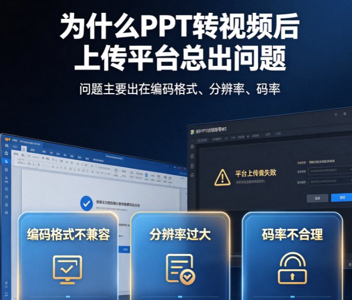 PPT转视频后上传钉钉/企业微信/学习平台总失败？课件帮兼容性全指南