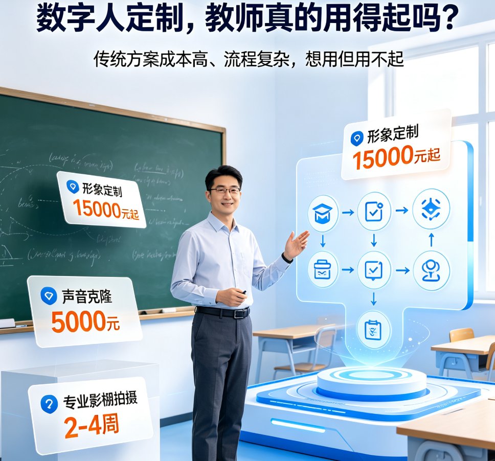 数字人定制成本高不高？课件帮AI让教师用手机照片生成专属形象