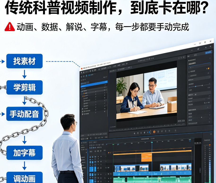 传统流程 vs 课件帮流程对比图，左侧为传统多步骤，右侧为课件帮三步走
