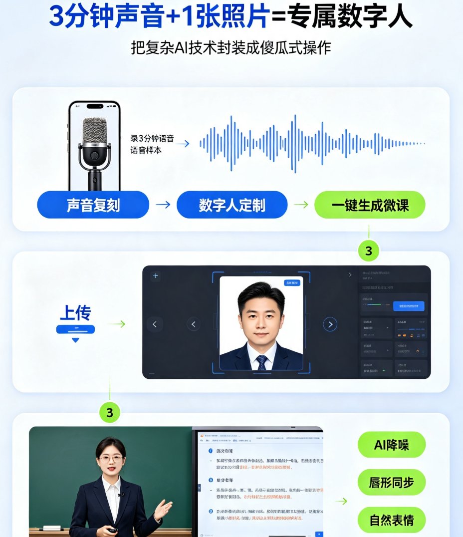 声音复刻难上手？课件帮3步克隆个人声音，让数字人播报更真实
