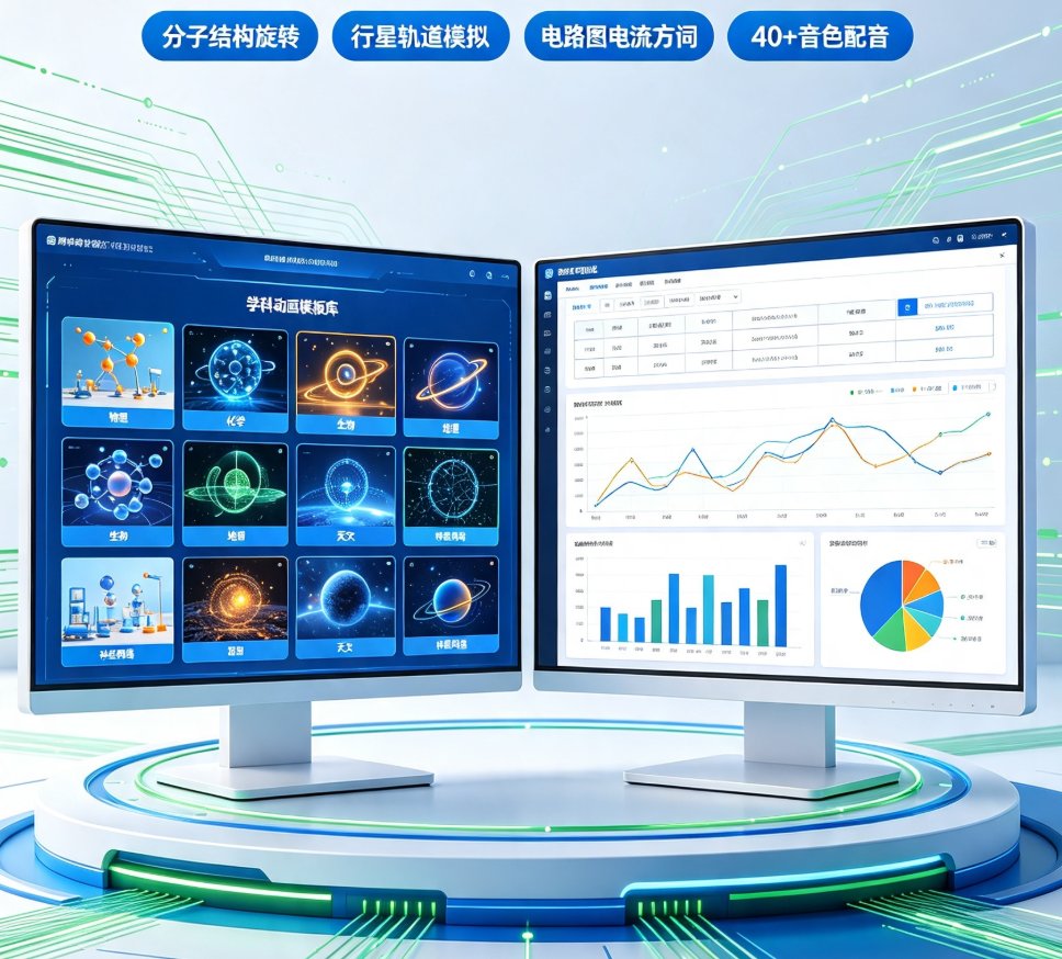 知识科普视频制作难？课件帮动画模板+数据可视化，三分钟产出专业科普