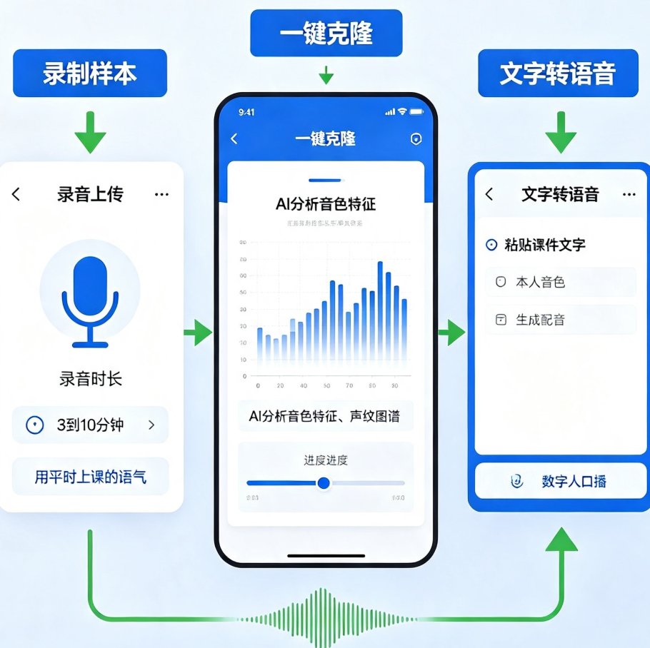 微课配音总是出戏？课件帮声音复刻让AI用你自己的声音讲完一整节课