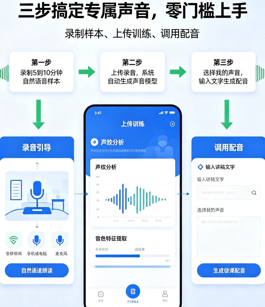 课件帮声音复刻录制界面，显示录音波形和时长进度