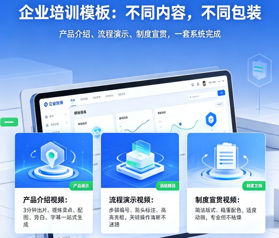 企业产品培训视频怎么做？课件帮企业培训模板快速出片
