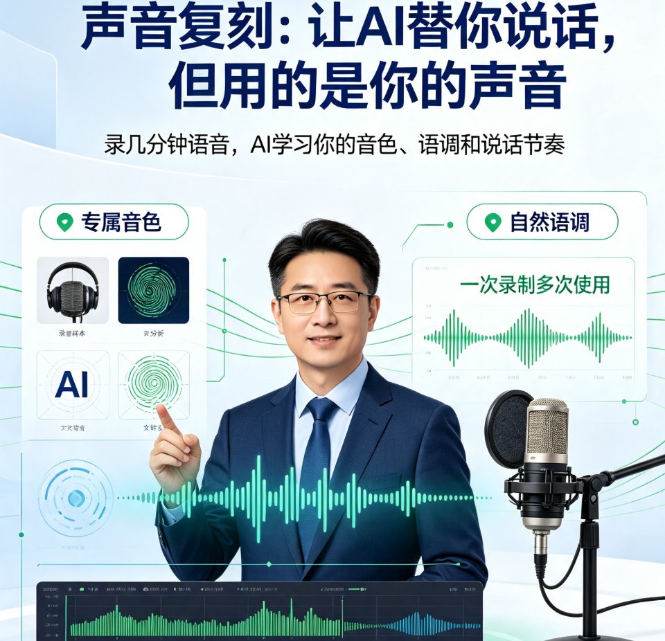 课件帮声音复刻操作界面,显示录音进度和克隆状态