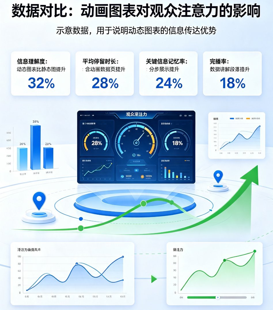 知识科普视频数据图表太死板？课件帮动画模板让数据“活”起来