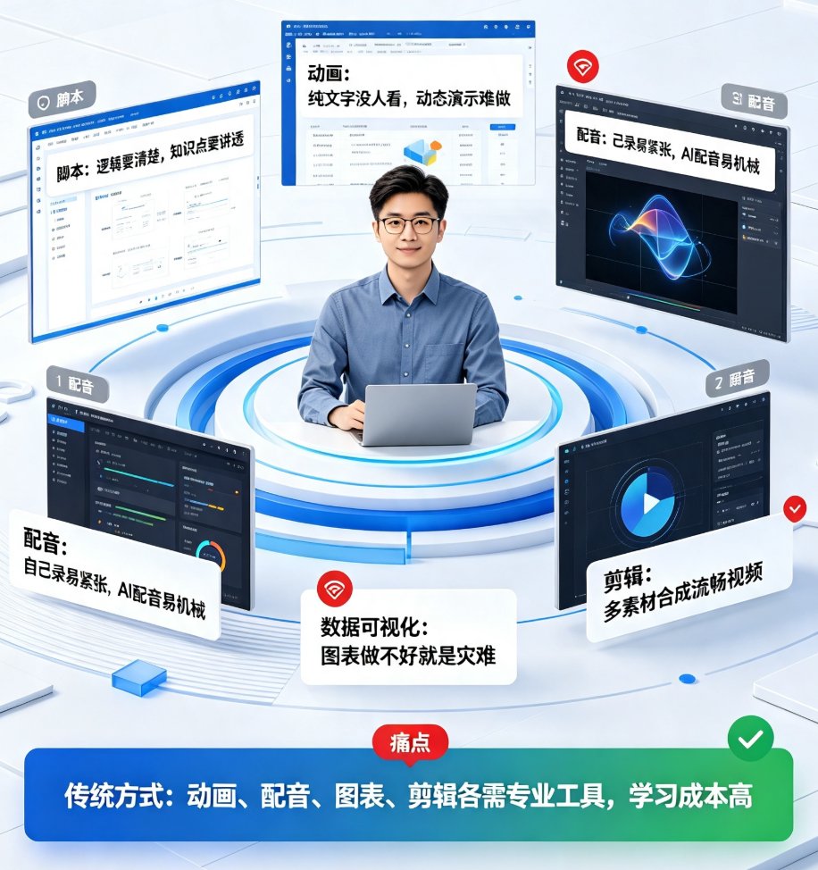 知识科普视频怎么做？课件帮动画模板+智能解说词，3分钟出片