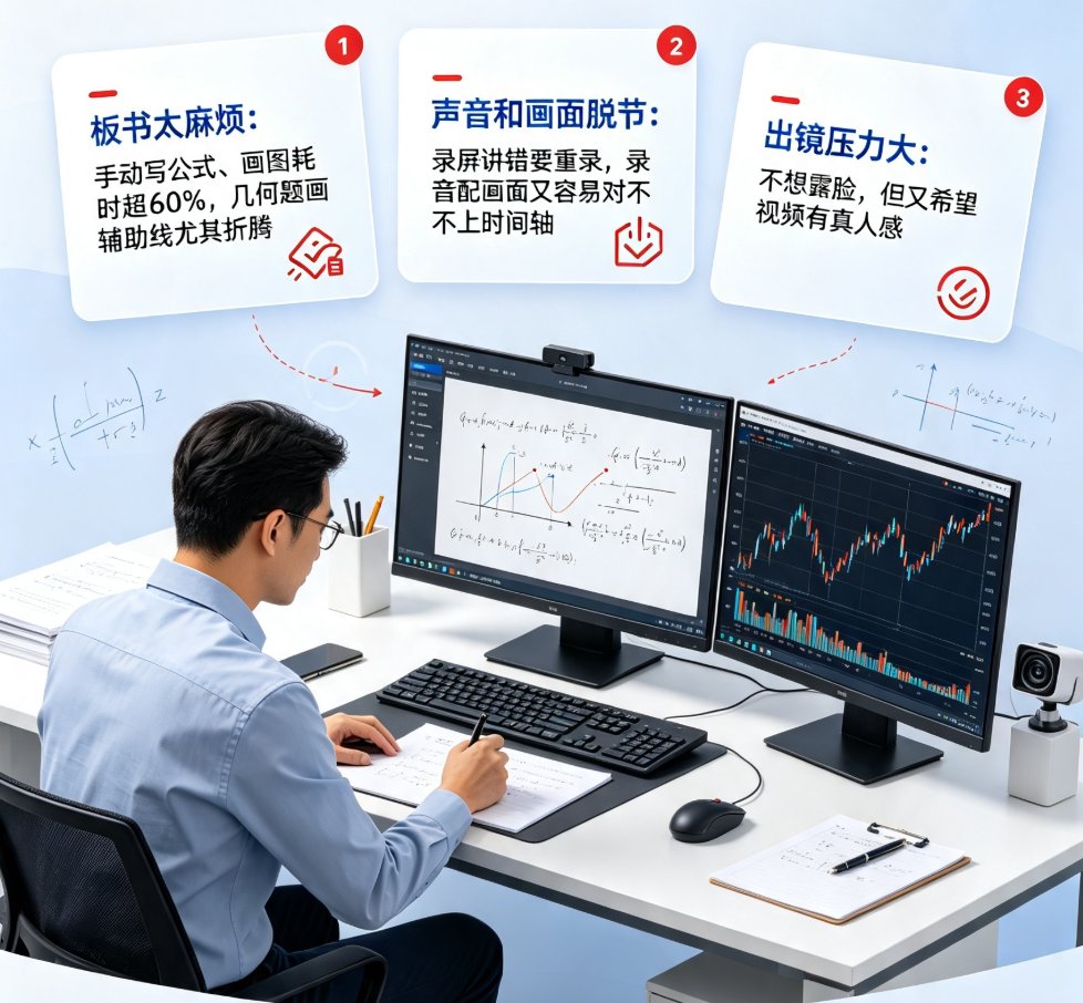 理科老师讲题微课怎么做？课件帮讲题视频模板+板书标注，快速出片