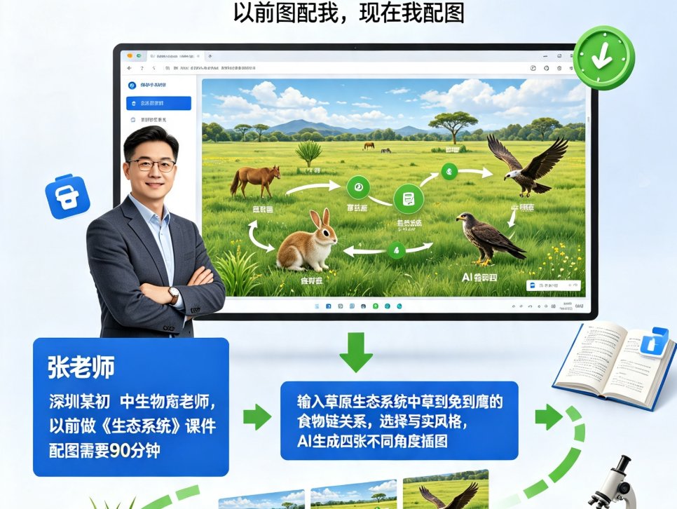 课件配图还在百度搜图？课件帮AI智能配图一键生成版权无忧插图