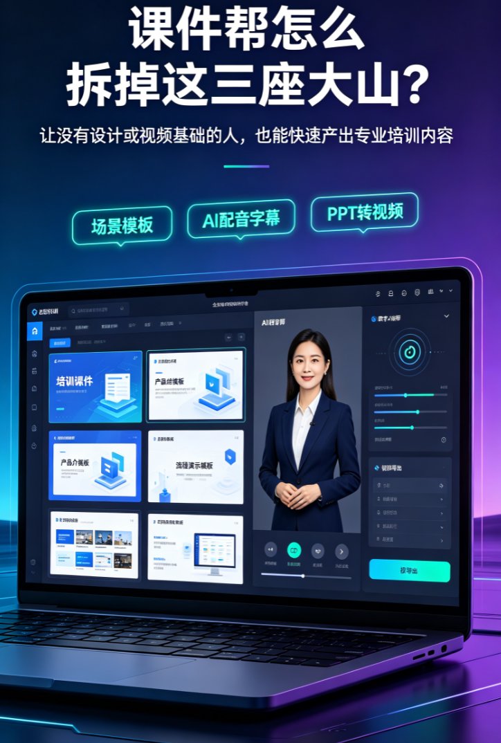 企业培训视频批量制作难？课件帮内置模板+AI配音，HR效率翻倍