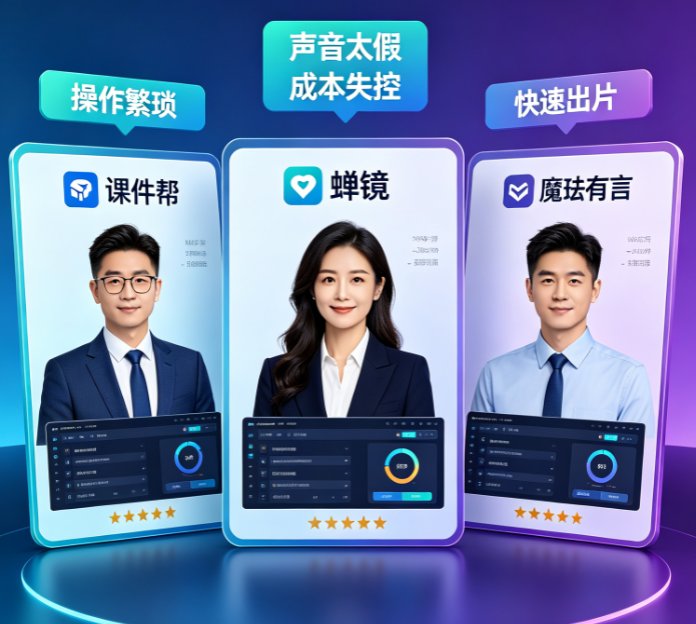 数字人微课制作工具对比：课件帮、蝉镜、魔珐有言谁更适合教师？