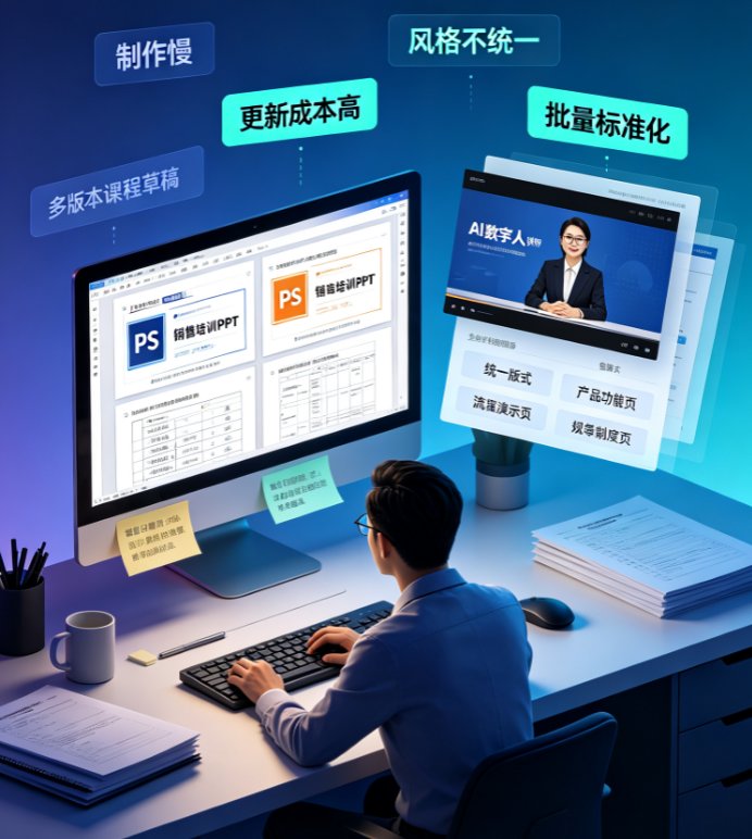 课件帮AI导入Word大纲后自动生成的标准化培训PPT界面,左侧目录树、右侧预览区域