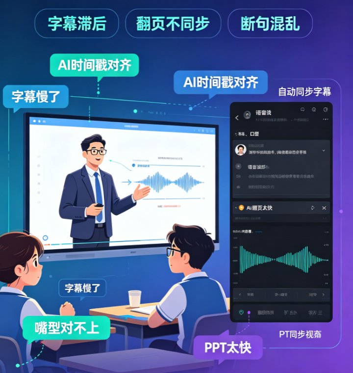 PPT转视频字幕对不准？课件帮双语字幕+智能进度导航保专业