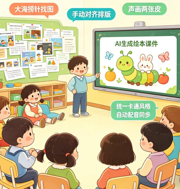幼儿园绘本课件怎么做？课件帮AI一键生成卡通数字人讲绘本，孩子爱看