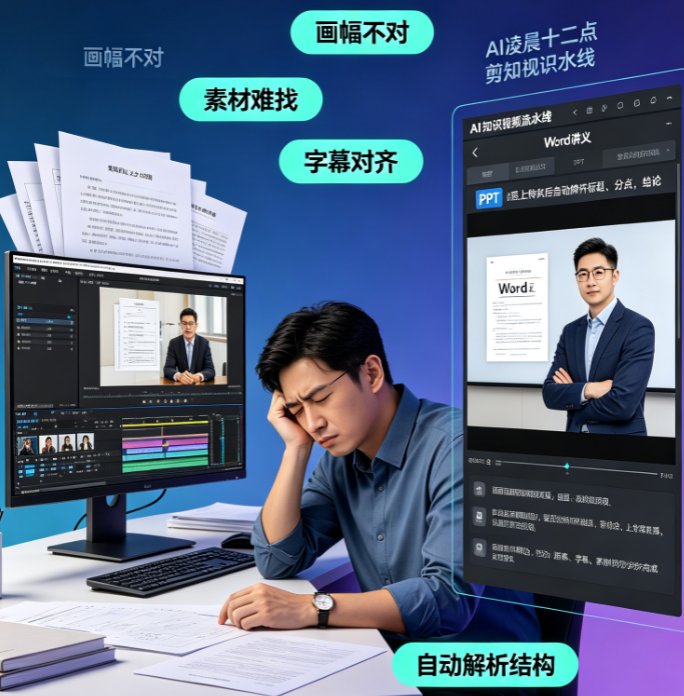 课件帮将一份Word讲义转成竖版视频草稿的界面,左侧是文字大纲、右侧是竖版视频预览