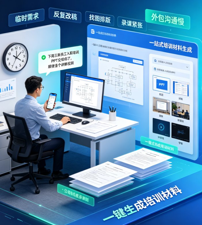 新员工入职培训PPT怎么做？课件帮AI一键生成并转视频课程