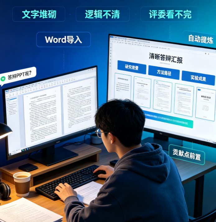 毕业论文答辩PPT太干瘪？课件帮Word导入+AI提炼帮你快速理清逻辑