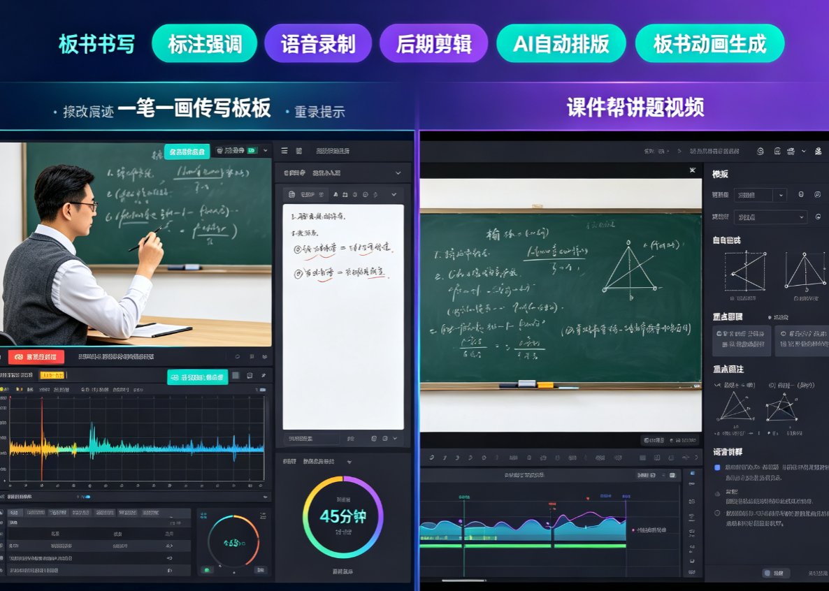 讲题视频怎么做？课件帮AI自动生成板书+语音讲解微课